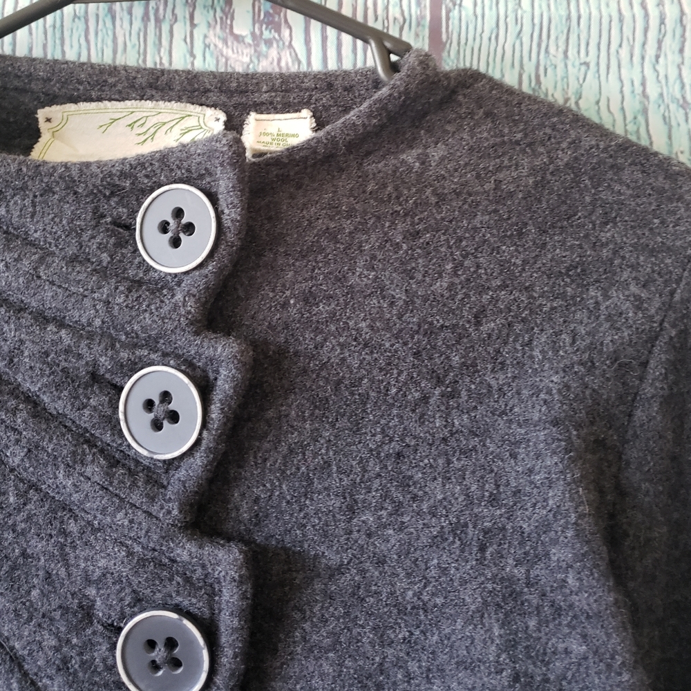 Anthropologie Wool Crop Bolero Shrug Cardigan by Sparrow - Picture 4 of 9